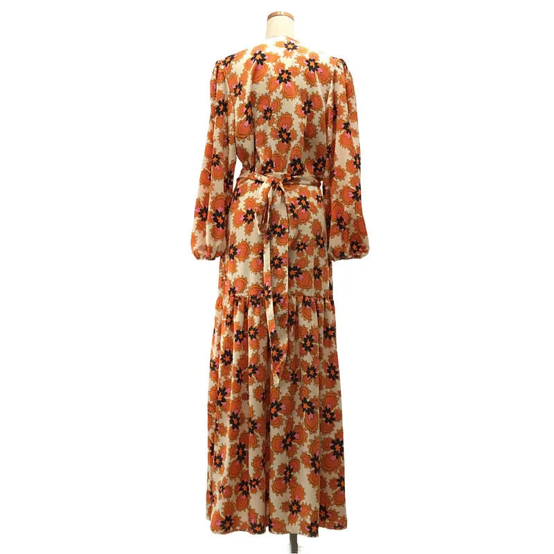 【美品】  STELLA NOVA / ステラノヴァ | フラワードレス ワンピース | 36 | オレンジ | レディース