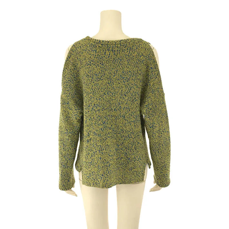 SeaRoomlynn / 씨룸린 | 코튼 리본 뜨개질 디자인 풀오버 니트 | 그린 / 블루 | 여성