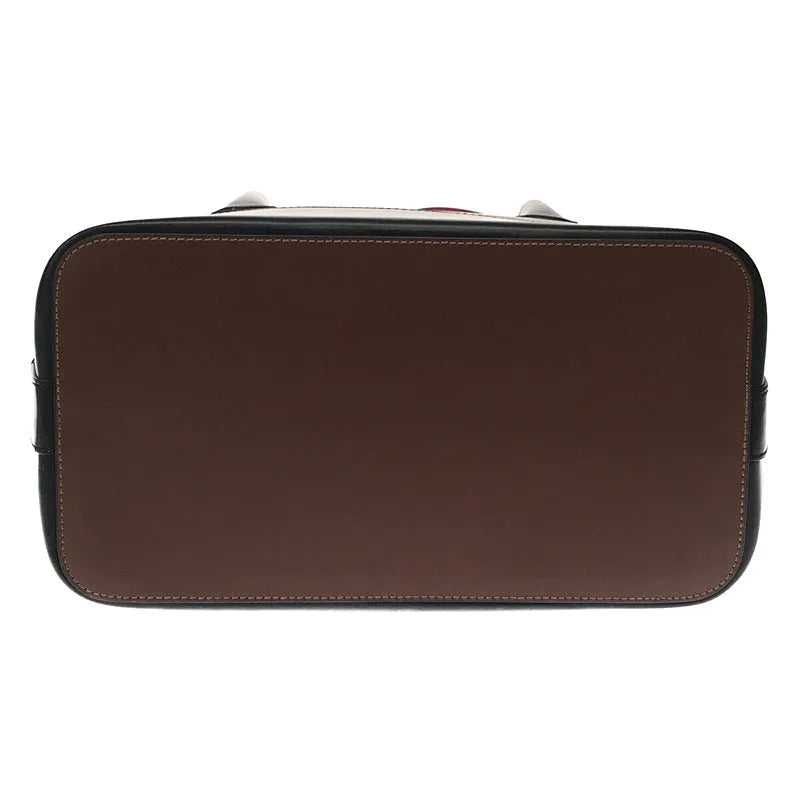 【美品】  EMPORIO ARMANI / エンポリオアルマーニ | レザー ミニボストン 2way ショルダーバッグ ハンドバッグ | ブラウン / ブラック / ピンク | レディース