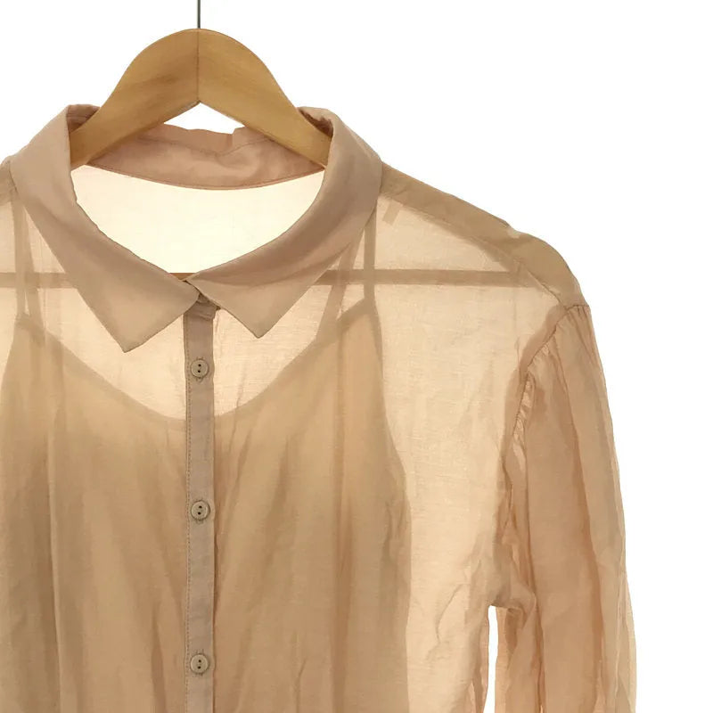 【美品】  eimy istoire / エイミーイストワール | 2021SS | ロング シアーフレアラインシャツワンピース キャミソールペチコート付き | F | ピンク | レディース