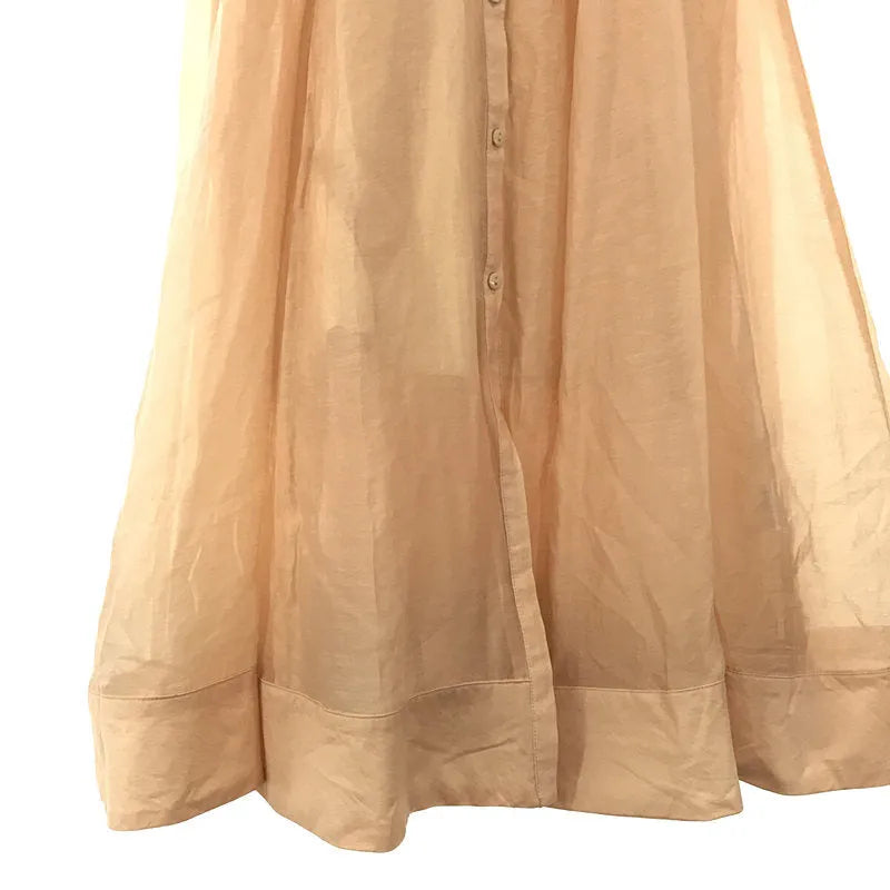 【美品】  eimy istoire / エイミーイストワール | 2021SS | ロング シアーフレアラインシャツワンピース キャミソールペチコート付き | F | ピンク | レディース