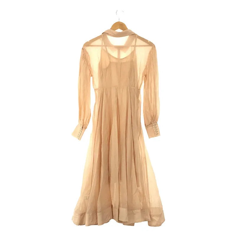 【美品】  eimy istoire / エイミーイストワール | 2021SS | ロング シアーフレアラインシャツワンピース キャミソールペチコート付き | F | ピンク | レディース