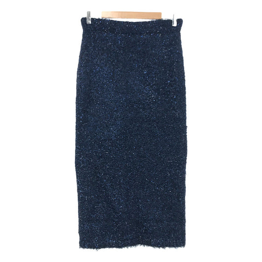 [Good Condition] Framework | 2023AW | Feather Lamé Knit Skirt | F | Navy | Women's