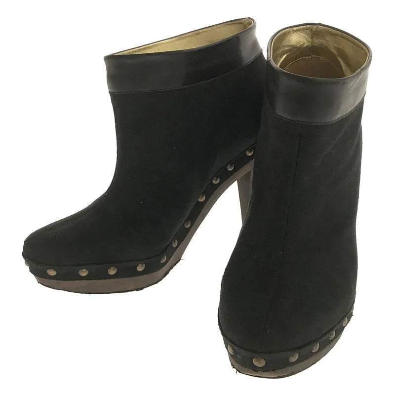 斯特拉·麥卡尼 |帶盒子的絨面革高跟短靴 | 37 |黑色 |女性的