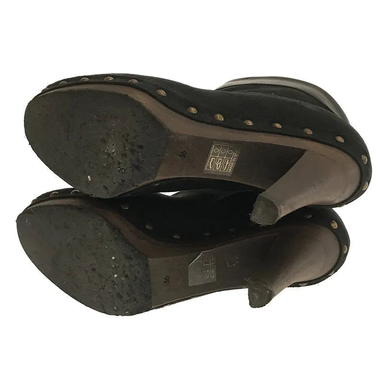 斯特拉·麥卡尼 |帶盒子的絨面革高跟短靴 | 37 |黑色 |女性的