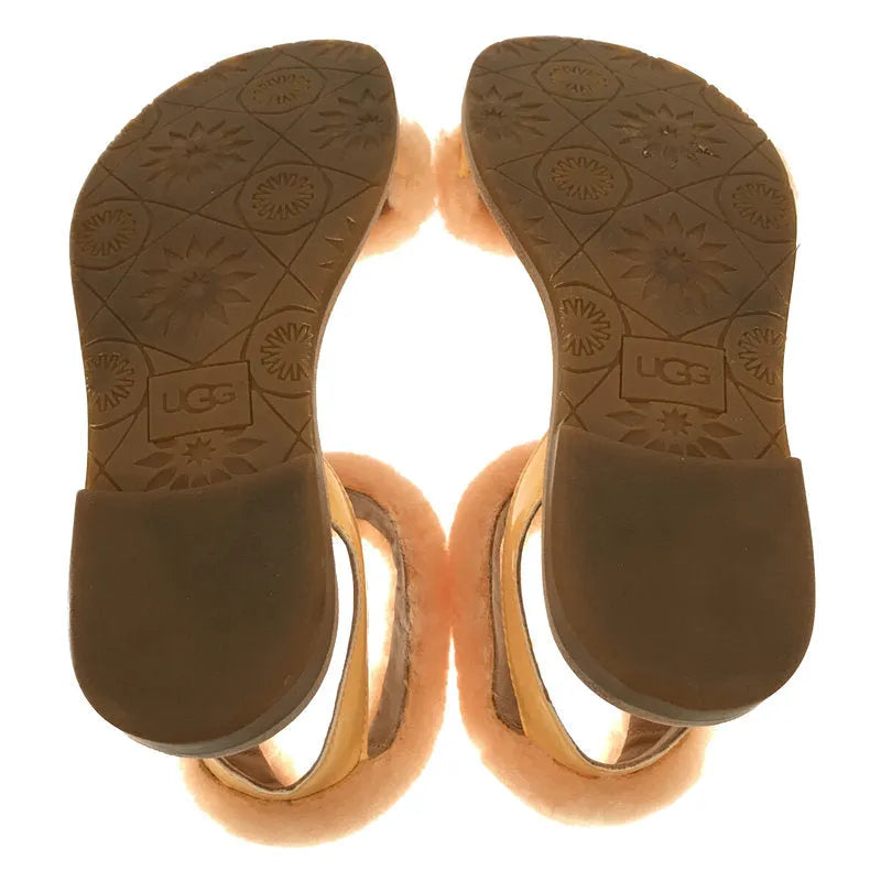 【美品】  UGG / アグ | Fluff Springs ボア ファー サンダル | 22.5 | オレンジ | レディース
