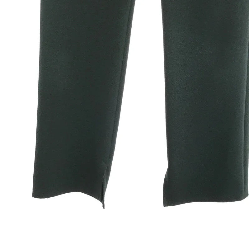 【美品】  IENA / イエナ | 2022SS | ポリエステル ストレッチ サイド スリット デザイン ジョーゼット フレア パンツ | 34 | グリーン | レディース