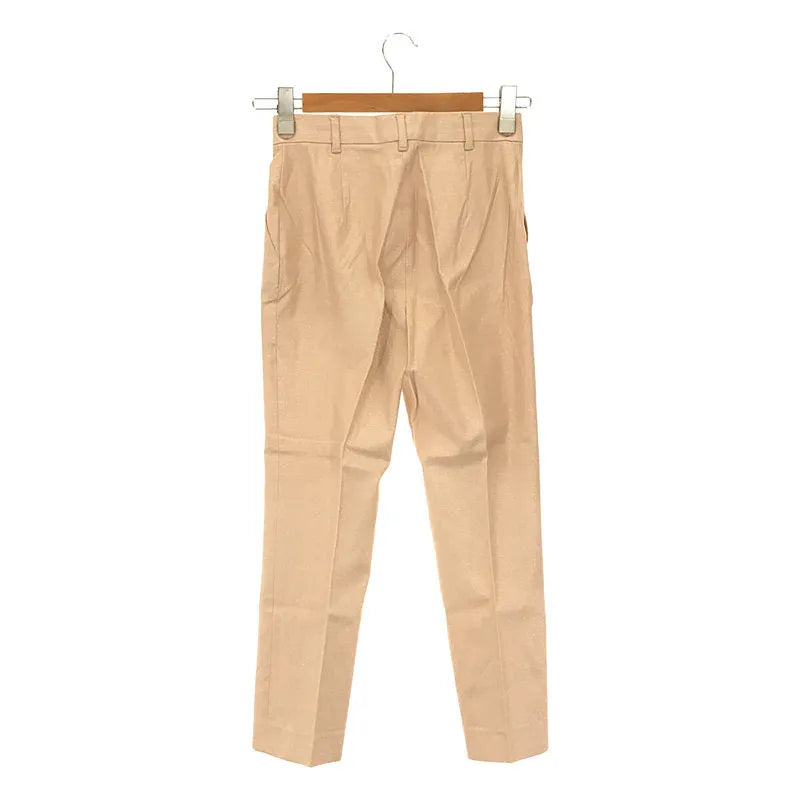 MAX MARA STUDIO / マックスマーラ ステュディオ | コットン ストレッチ ラメ 箔 プリント テーパード パンツ | 36 | ピンク | レディース