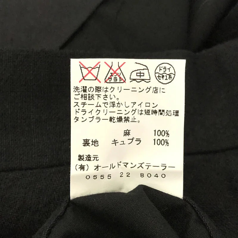 R&D.M.Co / オールドマンズテーラー | リネン テーラードパンツ | S | ブラック | レディース