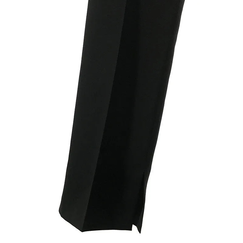 【미품】 Plage / 플라주 | 2021AW | 소모 울사이드 슬릿 센터 프레스 팬츠 | 36 | 블랙 | 여성