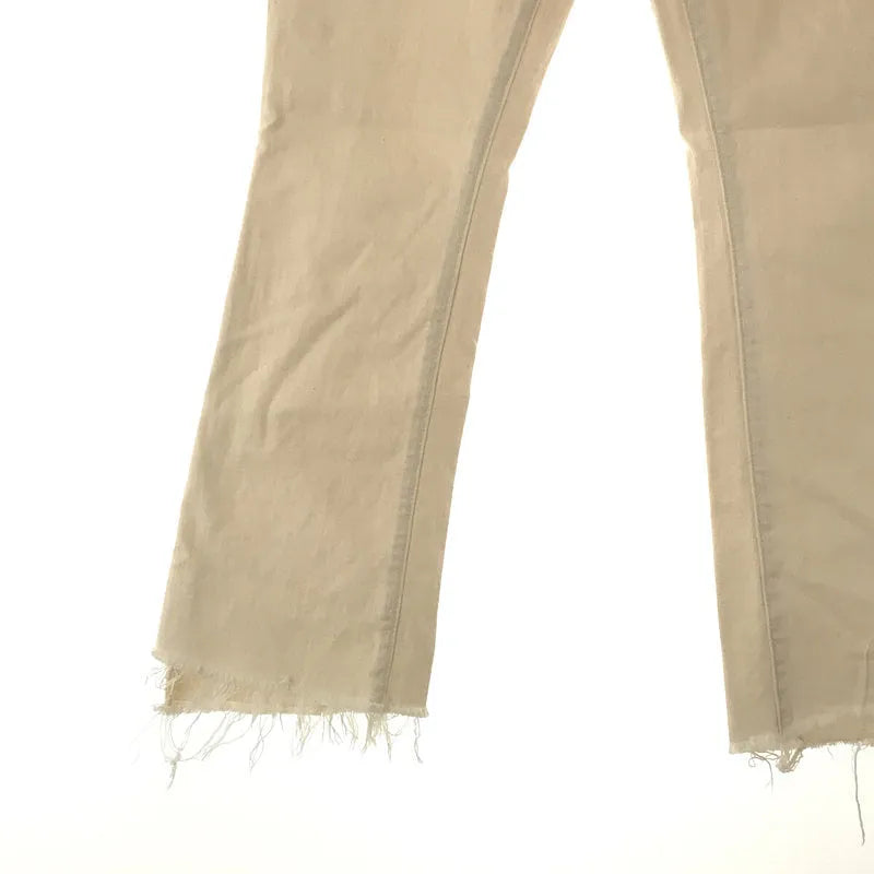 【美品】  MOTHER / マザー | INSIDER CROP STEP FRAY インサイダー クロップ ステップ フレイ カットオフ デニム パンツ | 24 | オフホワイト | レディース