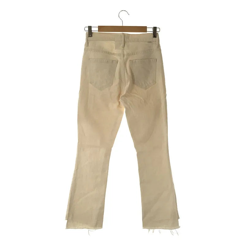 【美品】  MOTHER / マザー | INSIDER CROP STEP FRAY インサイダー クロップ ステップ フレイ カットオフ デニム パンツ | 24 | オフホワイト | レディース