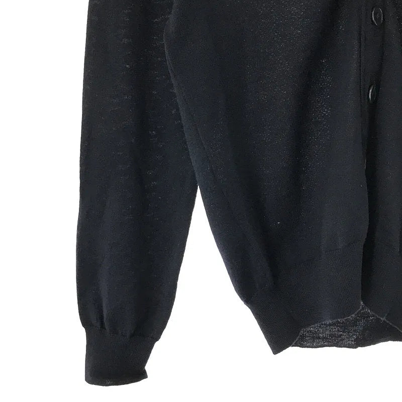 ALTEA / 알테아 | 이탈리아 SLIM FIT 슬림 핏 울 하이 게이지 V 넥 가디건 | XS | 네이비 | 남성