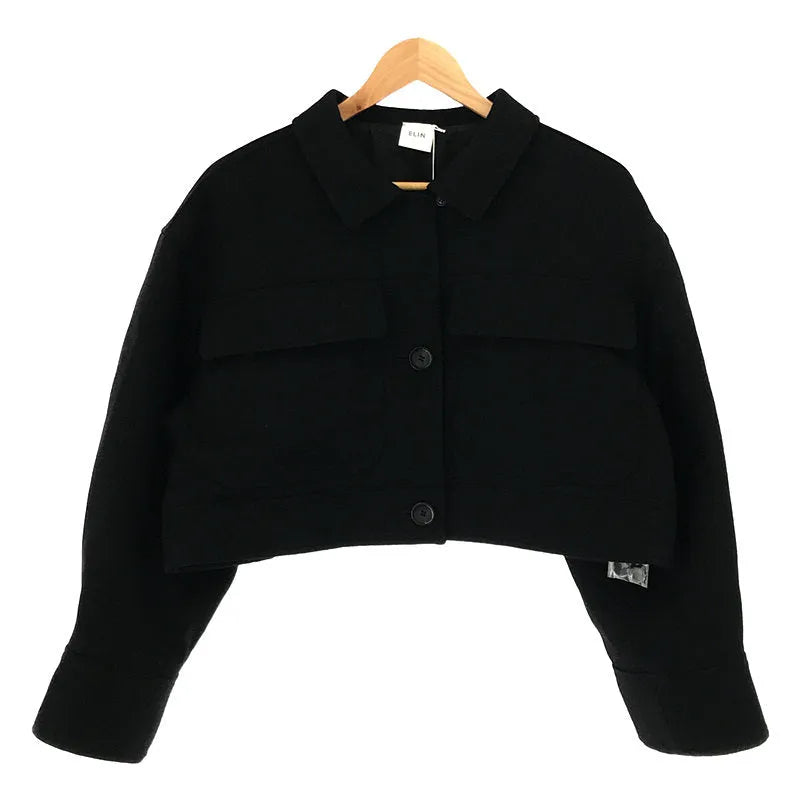 [新] ELIN |羊毛麥爾登短夾克 |尺寸 38 |黑色 |女性的