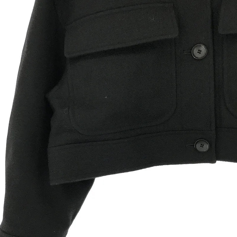 【신품】 ELIN / 에린 | 울 멜튼 짧은 재킷 | 38 | 블랙 | 여성