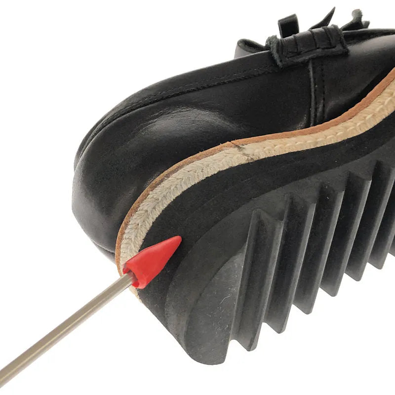 【美品】  Y's / ワイズ ヨウジヤマモト | × KAYO NAKAMURA カヨナカムラ 別注 レザー エスパドリーユ シャークソール キルト ローファー | 1 | ブラック | レディース