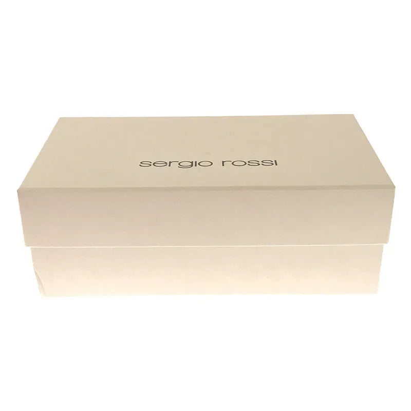 【美品】  sergio rossi / セルジオロッシ | イタリア製 クリスタル 装飾 スクエアトゥ ベルベッド フラット シューズ パンプス 箱・保存袋有 ベロア | 37 | ピンク | レディース