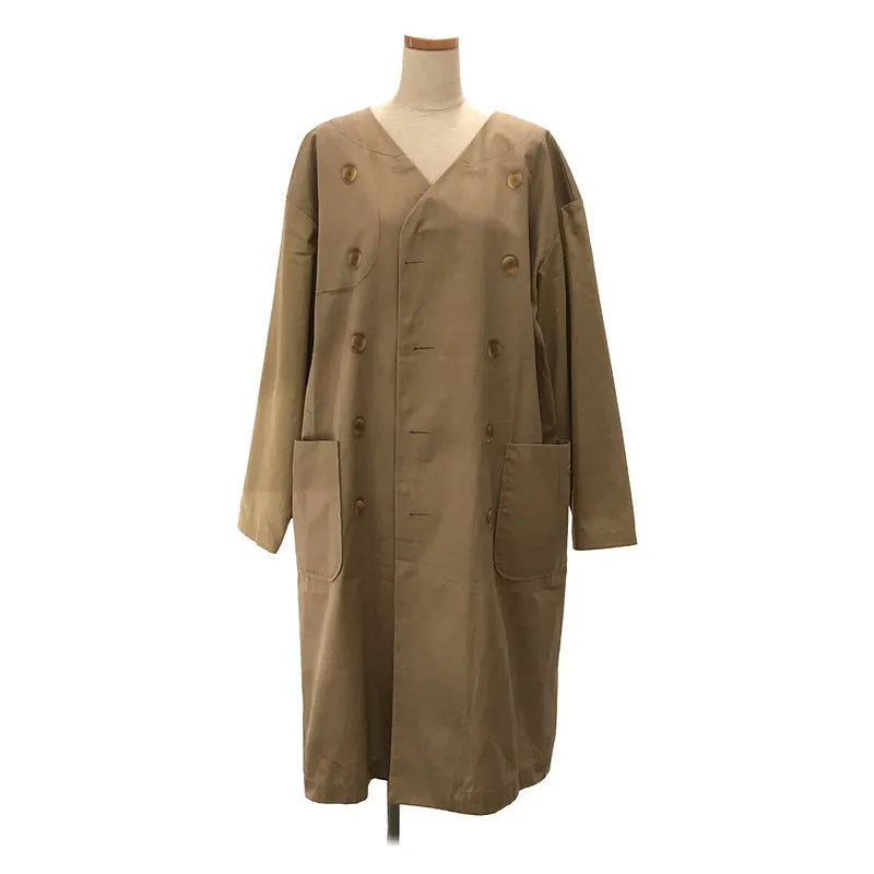 【美品】  08sircus / ゼロエイトサーカス | 2018SS | trompel’ oeil collar less coat ノーカラーコート | 1 | beige | レディース