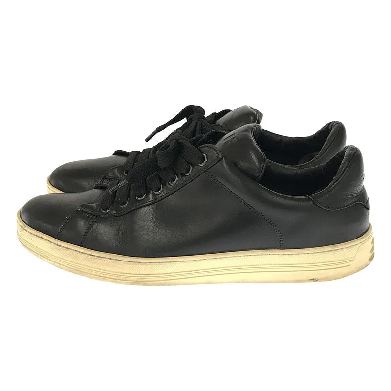 TOM FORD / トムフォード | KYA LEATHER LOW-CUT SNEAKERS レザースニーカー | 8.5 | ブラック | メンズ
