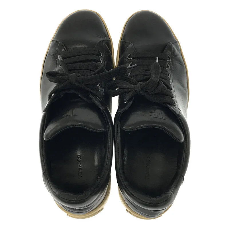 TOM FORD / トムフォード | KYA LEATHER LOW-CUT SNEAKERS レザースニーカー | 8.5 | ブラック | メンズ