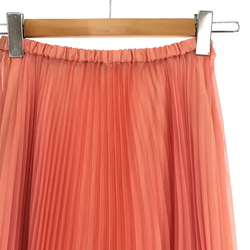 【美品】  AMERI / アメリ | UND 2WAY SHEER CHAMBRAY SKIRT ペチコート付き シアー シャンブレー プリーツ ロング スカート | S | ピンク | レディース