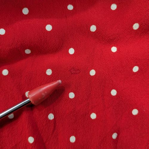 CELINE / セリーヌ | by Hedi Slimane エディスリマン ドットプリント ジョーゼット プリーツスカート | 36 | レッド | レディース