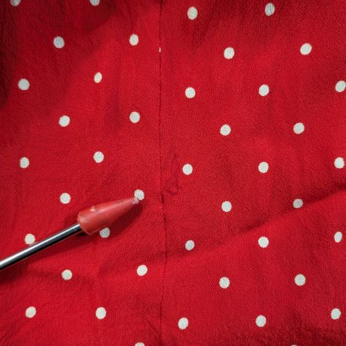 CELINE / セリーヌ | by Hedi Slimane エディスリマン ドットプリント ジョーゼット プリーツスカート | 36 | レッド | レディース