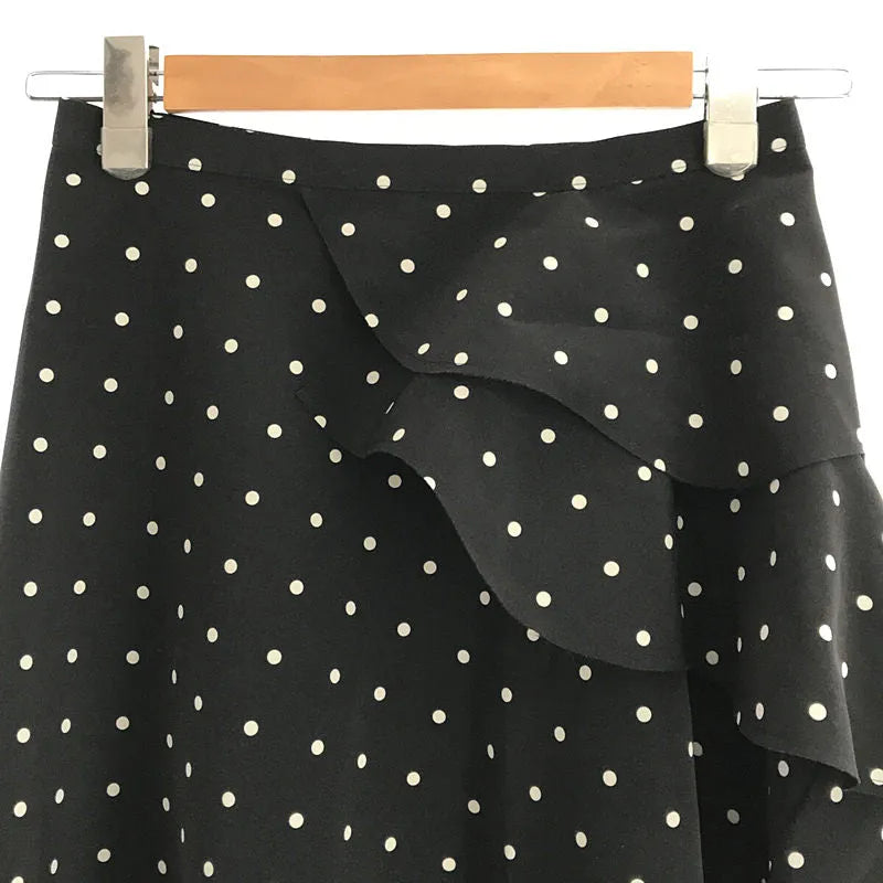 【美品】  tricot COMME des GARCONS / トリココムデギャルソン | AD2019 2020SS | ドット アシンメトリーフリル フレア スカート | S | ブラック | レディース