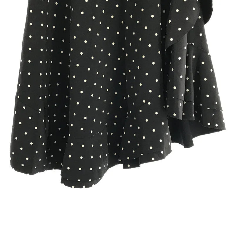 【美品】  tricot COMME des GARCONS / トリココムデギャルソン | AD2019 2020SS | ドット アシンメトリーフリル フレア スカート | S | ブラック | レディース