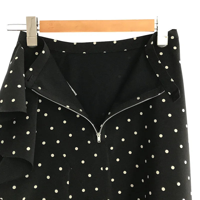 【美品】  tricot COMME des GARCONS / トリココムデギャルソン | AD2019 2020SS | ドット アシンメトリーフリル フレア スカート | S | ブラック | レディース