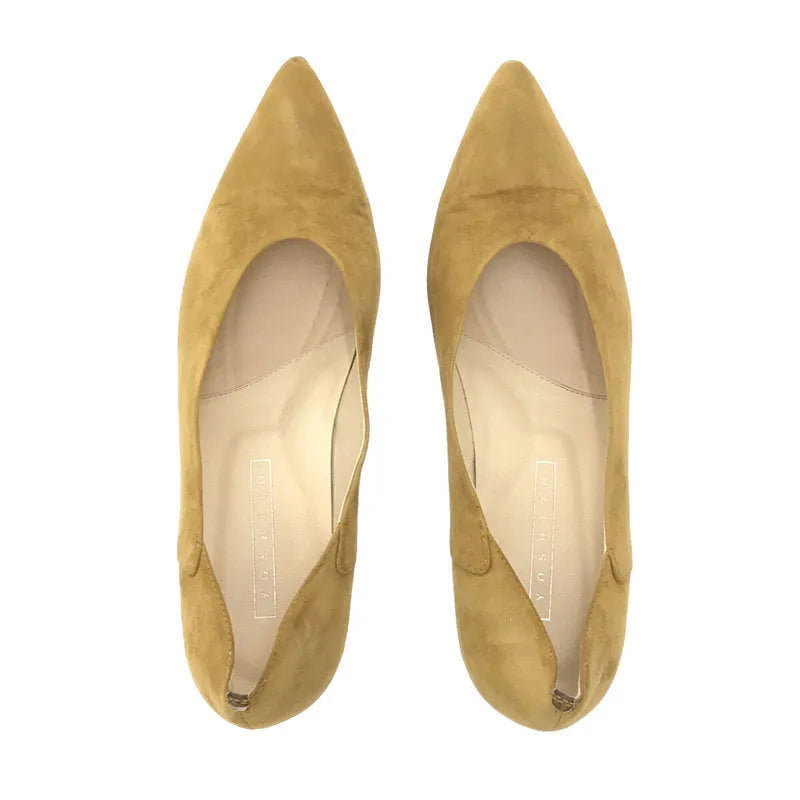 YOSHITO / ヨシト | スエード ポインテッドトゥパンプス | 24.5 | マスタード | レディース