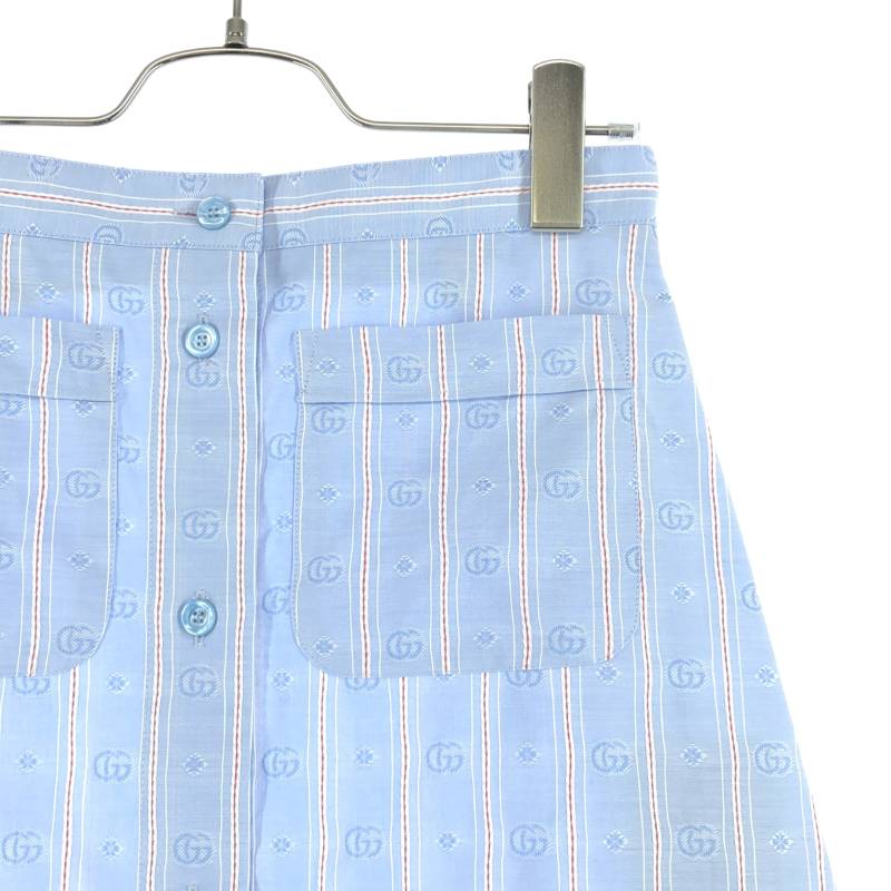GUCCI / グッチ | コットン ストライプ GG スカート | 38 |