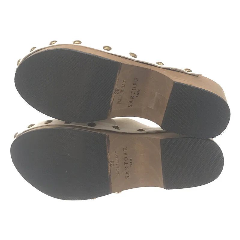 【新品】  SARTORE / サルトル | ビット レザー サボ サンダル | 38 | ホワイト | レディース