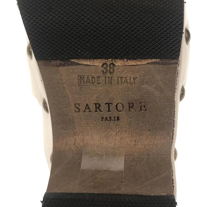【新品】  SARTORE / サルトル | ビット レザー サボ サンダル | 38 | ホワイト | レディース
