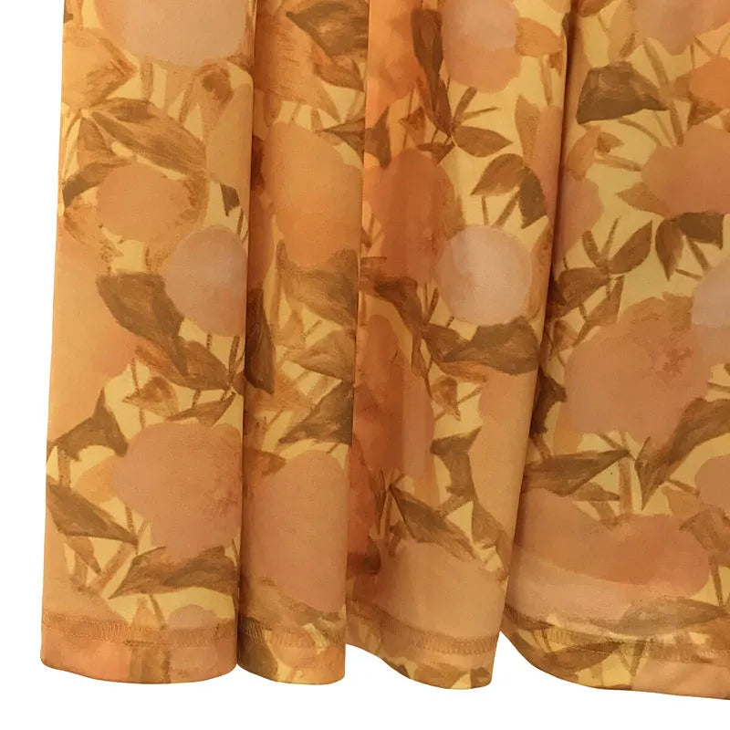 【新品】  TOGA / トーガ | 2022SS | × TOMOO GOKITA 五木田智央 コラボ フラワー プリント ロング ワンピース ドレス | 36 | ORANGE | レディース