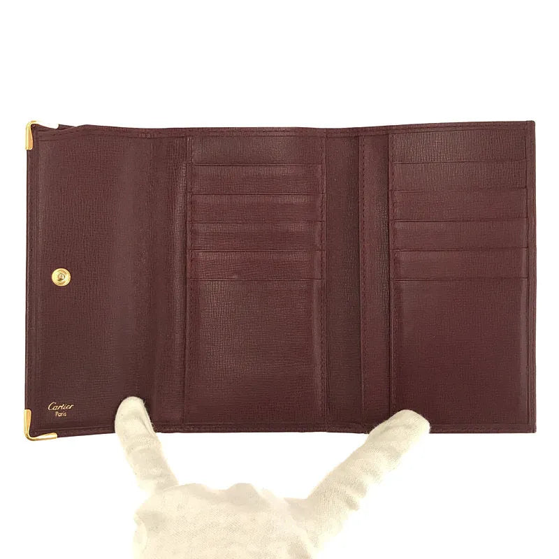 美品】 Cartier / カルティエ | マストライン 三つ折り がま口 レザー