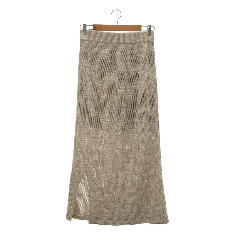 【미품】 Spick and Span / 스픽 앤 스팬 | 2023SS | 메쉬 니트 스커트 | F | 자연 | 여성