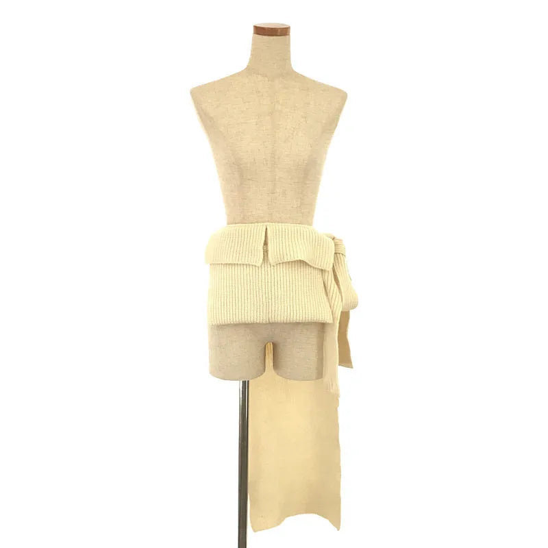 【美品】  TAN / タン | LAMBS WRAPPED HOLDER ラム ウール ラップ エプロン スカート | F | OFF WHITE