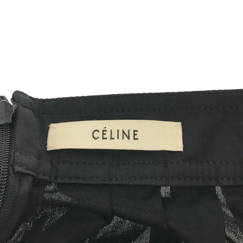 【美品】  CELINE / セリーヌ | フィービー期 トリアセテート プリーツワイドパンツ | 36 | ブラック | レディース