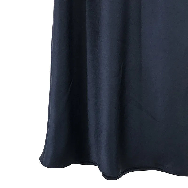 【美品】  Plage / プラージュ | 2022SS | Satin Bias サテン ドロスト フレア スカート | 36 | ネイビー | レディース