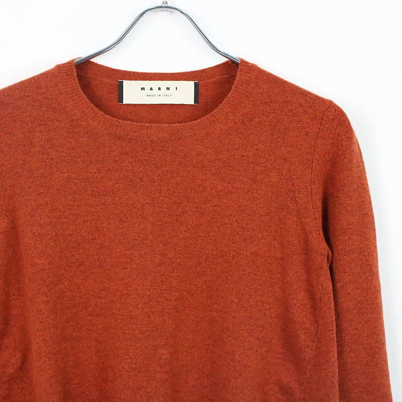 MARNI / マルニ | カシミヤ混クルーネックニット | 38 | ライトブラウン | レディース