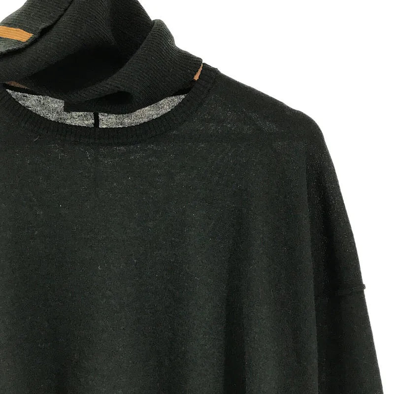 【新品】  SIWALY / シワリー | High Gauge A-line Pullover ハイゲージニット ネックウォーマー付き | 38 | グリーン | レディース