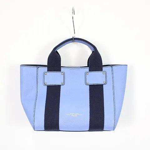 【美品】  TOPKAPI / トプカピ | ハンドバッグ | ライトブルー×ネイビー | レディース