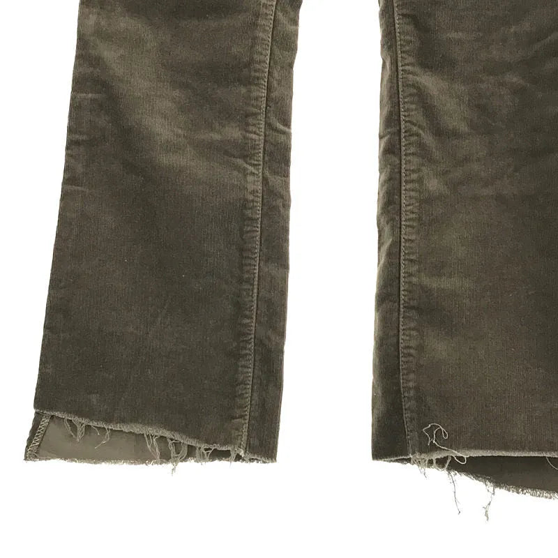 MOTHER / マザー | CORDUROY INSIDER CROP STEP FRAY コーデュロイ インサイダー クロップド パンツ | 24 | カーキ | レディース