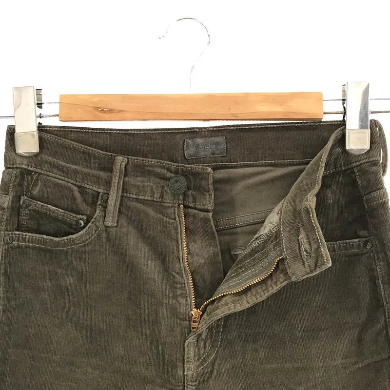 MOTHER / マザー | CORDUROY INSIDER CROP STEP FRAY コーデュロイ インサイダー クロップド パンツ | 24 | カーキ | レディース
