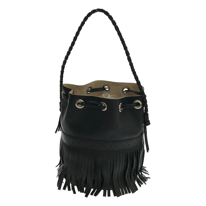 J&M DAVIDSON / ジェイアンドエムデヴィッドソン | IENA 別注 Carnival カーニバル 2トーン フリンジ ショルダー ハンドバッグ | ネイビー | レディース