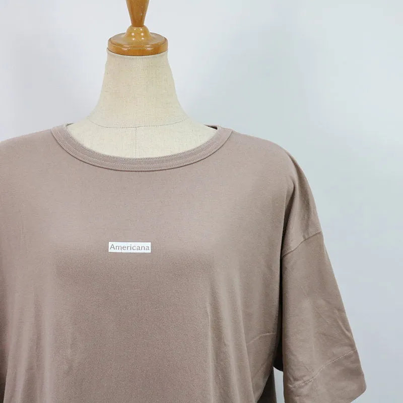 美國風格 |盒子標誌剪裁和縫製連身裙 |米色 |女性的