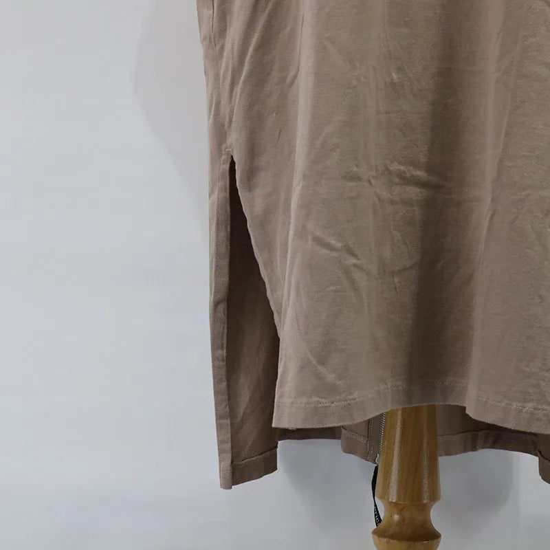 美國風格 |盒子標誌剪裁和縫製連身裙 |米色 |女性的