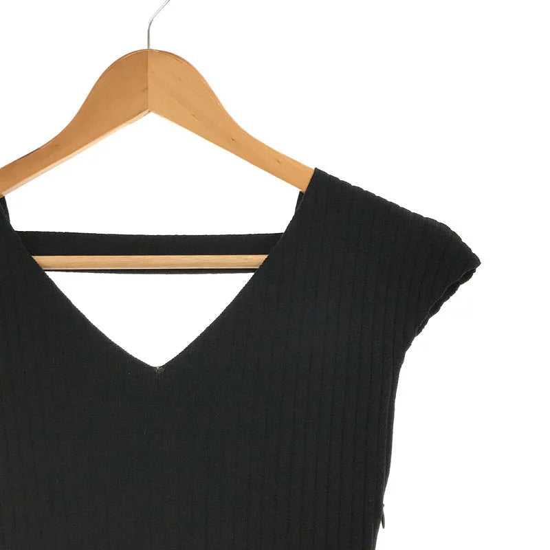 【新品】  CADUNE / カデュネ | セットアップ シャツ ブラウス / リブ ニット 切替 ギャザー ロング ワンピース | 36 | ブラック | レディース