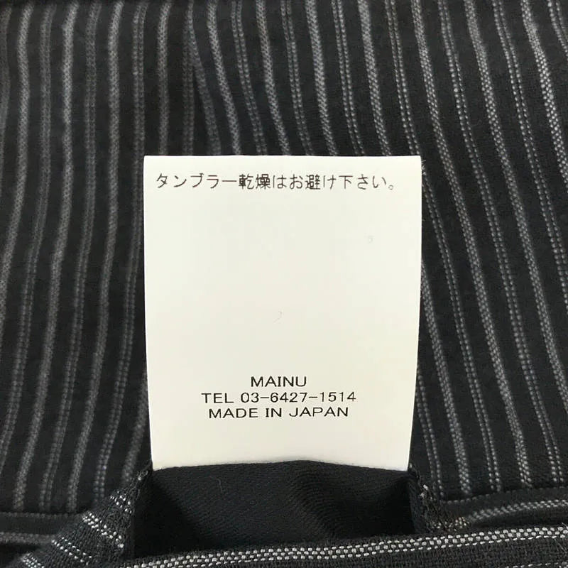 【新品】  MAINU / マイヌ | 2021SS | Linen/和紙 Ojo Stripe Side Dirts Pocket Wide Pants リネン ストライプ サイドダーツポケット ワイドパンツ | 1 | ブラック | メンズ